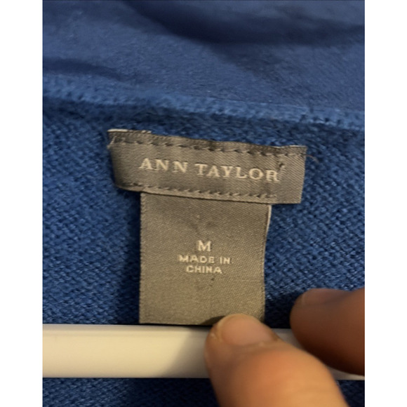 VTG Ann Taylor Wool Angora Babydoll Blue Sweater M Coquette Y2K Quiet Luxury - Picture 3 of 10